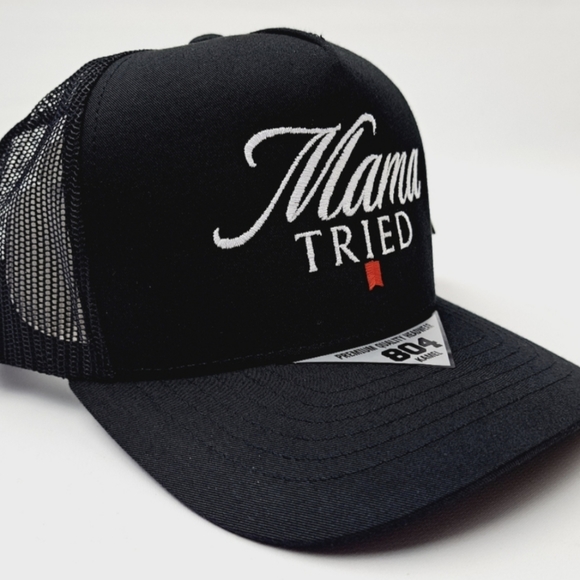 Mama Tried USA Embroidery Retro Vintage Style Trucker Cap Hat Funny Gift Gag Cap - Picture 12 of 15